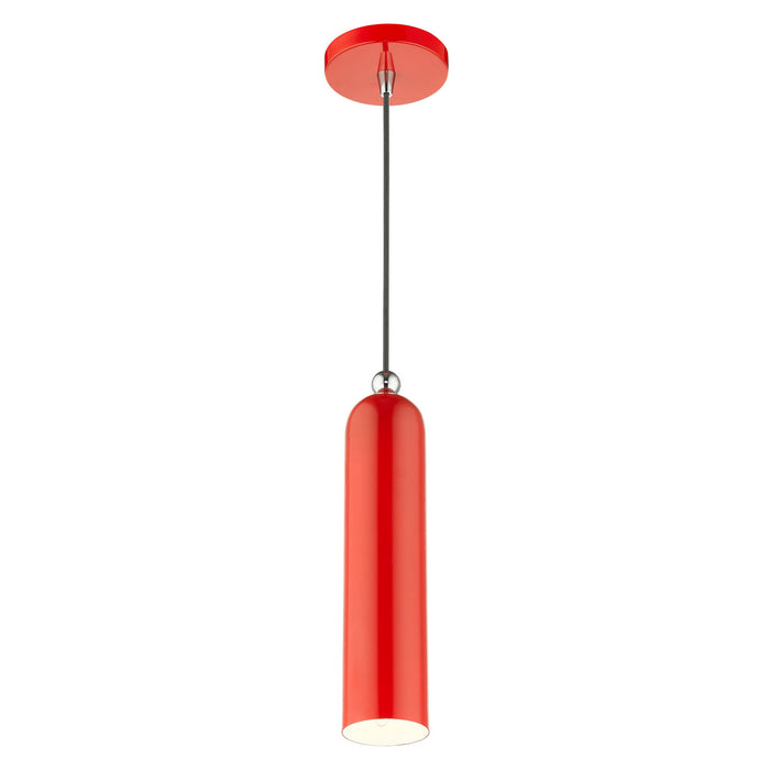 One Light Pendant from the Ardmore collection in Shiny Red finish