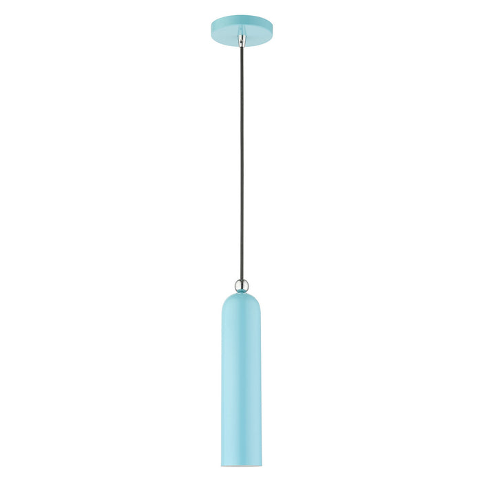 One Light Pendant from the Ardmore collection in Shiny Baby Blue finish