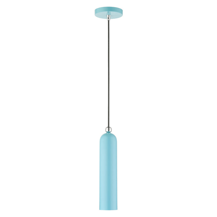 One Light Pendant from the Ardmore collection in Shiny Baby Blue finish