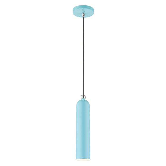 One Light Pendant from the Ardmore collection in Shiny Baby Blue finish