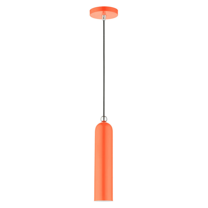 One Light Pendant from the Ardmore collection in Shiny Orange finish