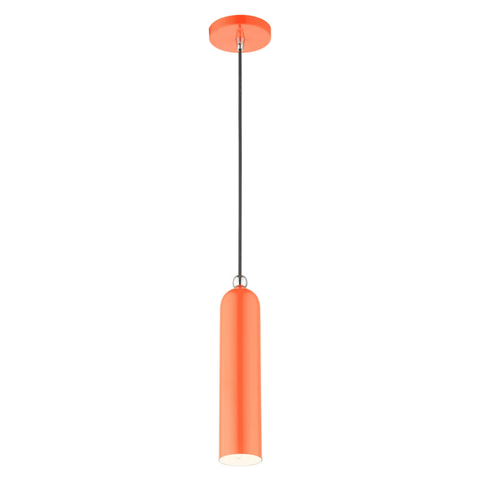 One Light Pendant from the Ardmore collection in Shiny Orange finish