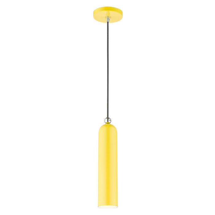 One Light Pendant from the Ardmore collection in Shiny Yellow finish