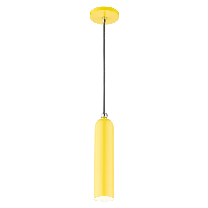 One Light Pendant from the Ardmore collection in Shiny Yellow finish