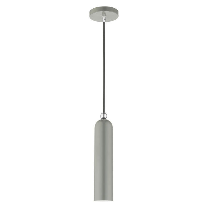 One Light Pendant from the Ardmore collection in Shiny Light Gray finish