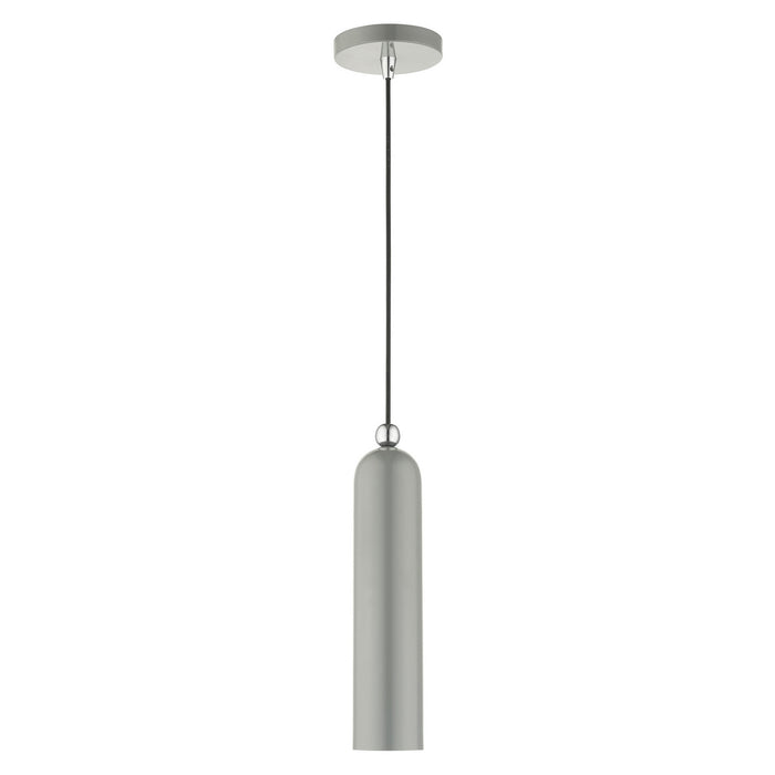 One Light Pendant from the Ardmore collection in Shiny Light Gray finish