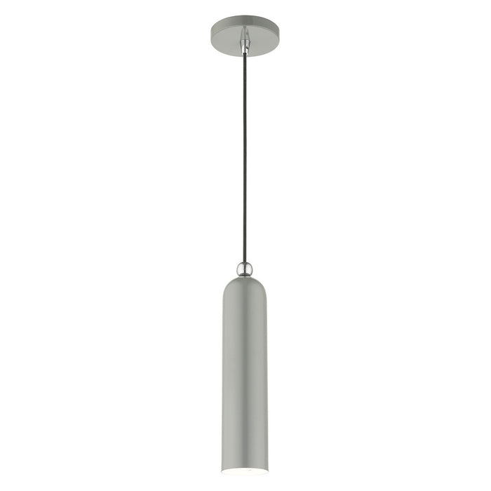 One Light Pendant from the Ardmore collection in Shiny Light Gray finish