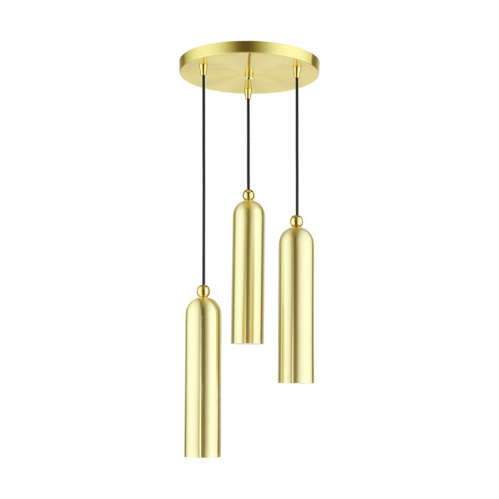 Three Light Pendant from the Ardmore collection in Satin Brass finish