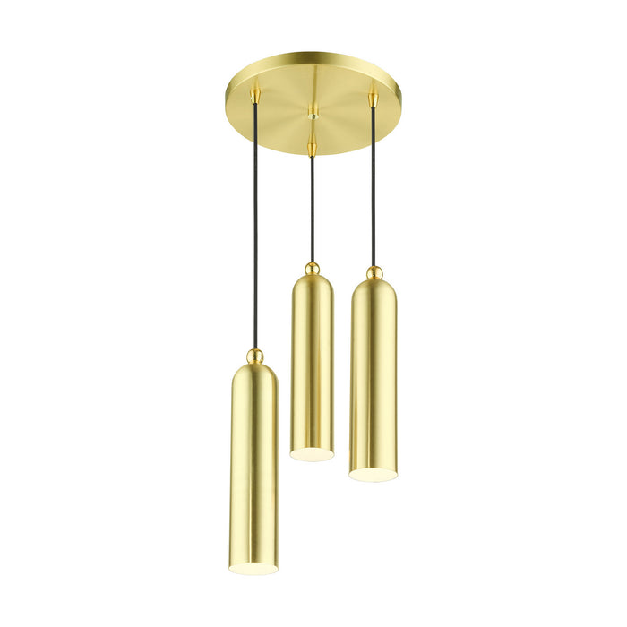 Three Light Pendant from the Ardmore collection in Satin Brass finish