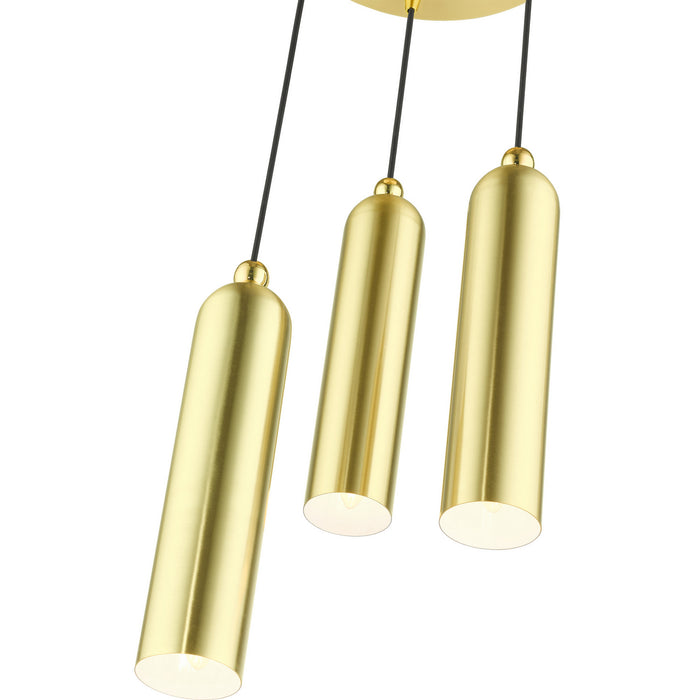 Three Light Pendant from the Ardmore collection in Satin Brass finish