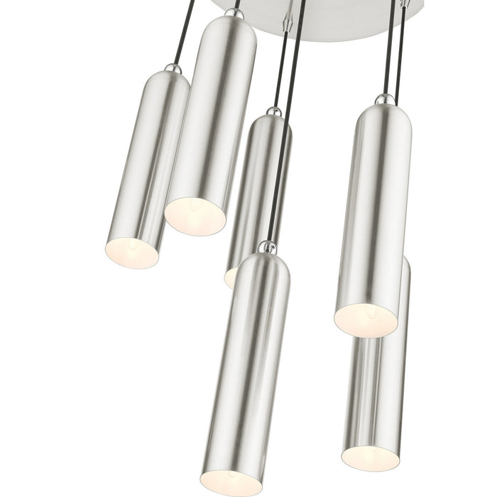 Six Light Pendant from the Ardmore collection in Brushed Nickel finish