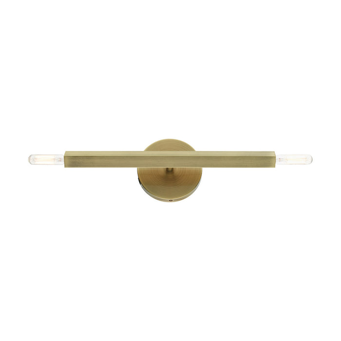 Two Light Wall Sconce from the Monaco collection in Antique Brass finish