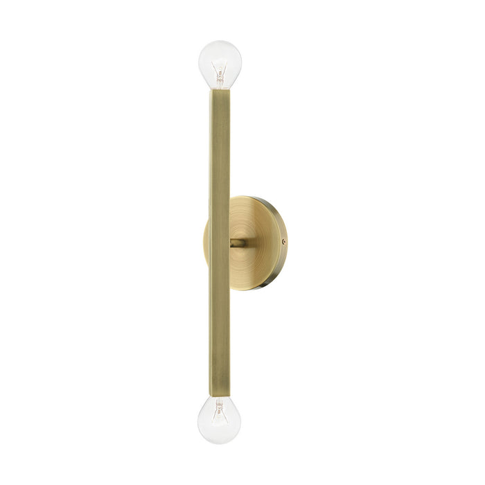 Two Light Wall Sconce from the Monaco collection in Antique Brass finish