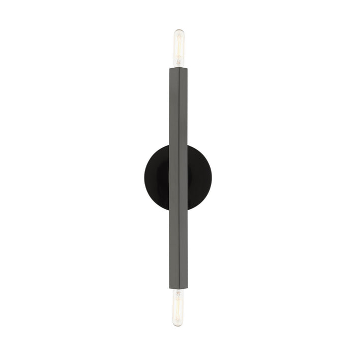 Two Light Wall Sconce from the Monaco collection in Black Chrome finish