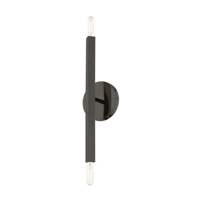 Two Light Wall Sconce from the Monaco collection in Black Chrome finish