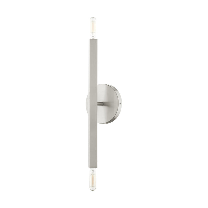 Two Light Wall Sconce from the Monaco collection in Brushed Nickel finish
