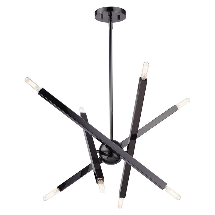 Eight Light Chandelier from the Monaco collection in Black Chrome finish