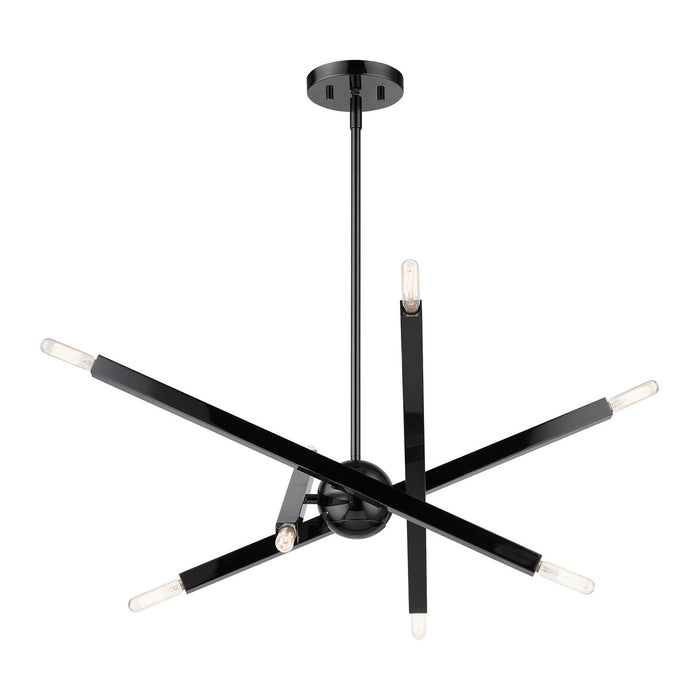 Eight Light Chandelier from the Monaco collection in Black Chrome finish