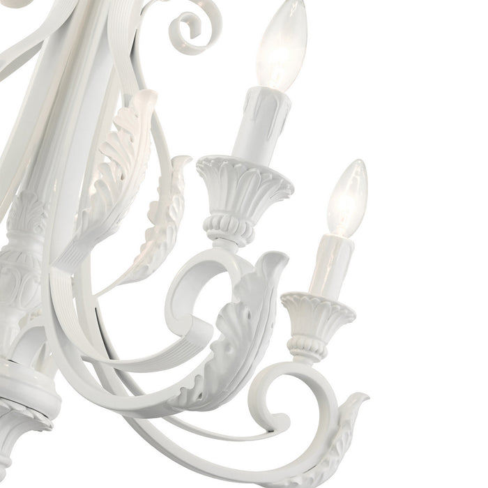 Five Light Chandelier from the Valencia collection in Shiny White finish