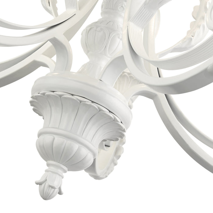 Five Light Chandelier from the Valencia collection in Shiny White finish