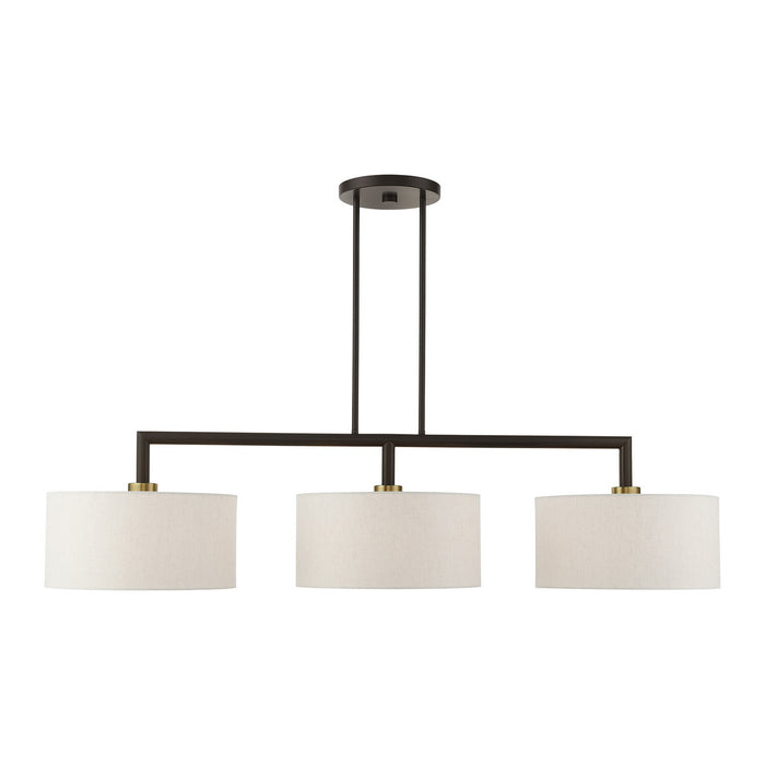 Three Light Linear Chandelier from the Meridian collection in English Bronze finish