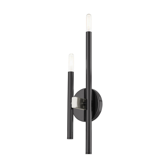 Two Light Wall Sconce from the Denmark collection in Black Chrome finish