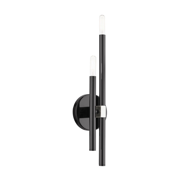 Two Light Wall Sconce from the Denmark collection in Black Chrome finish
