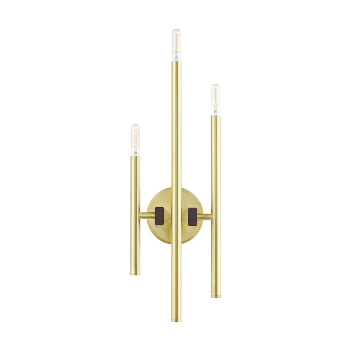 Three Light Wall Sconce from the Denmark collection in Satin Brass finish