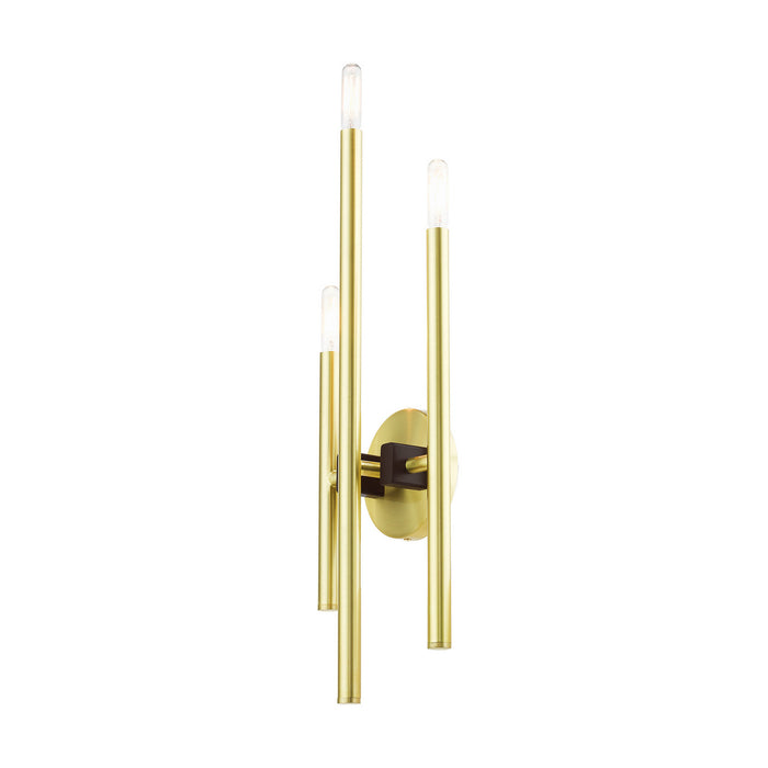 Three Light Wall Sconce from the Denmark collection in Satin Brass finish
