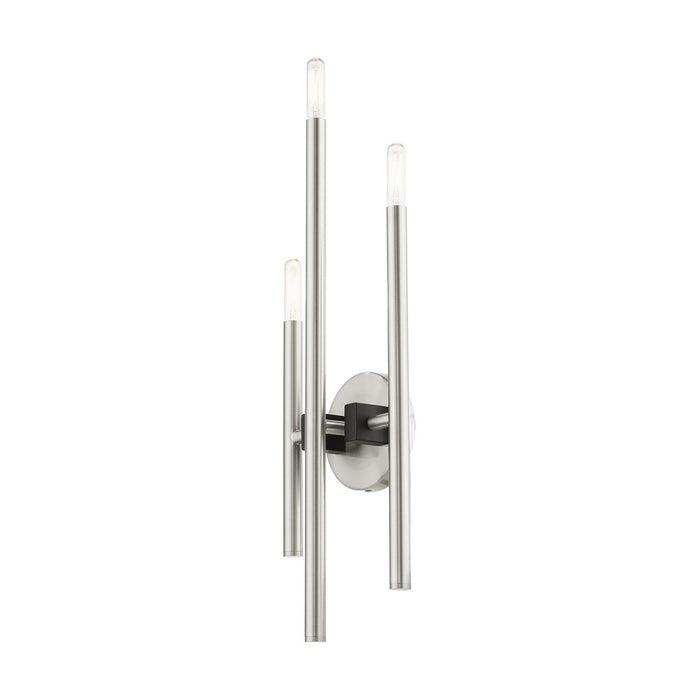 Three Light Wall Sconce from the Denmark collection in Brushed Nickel finish