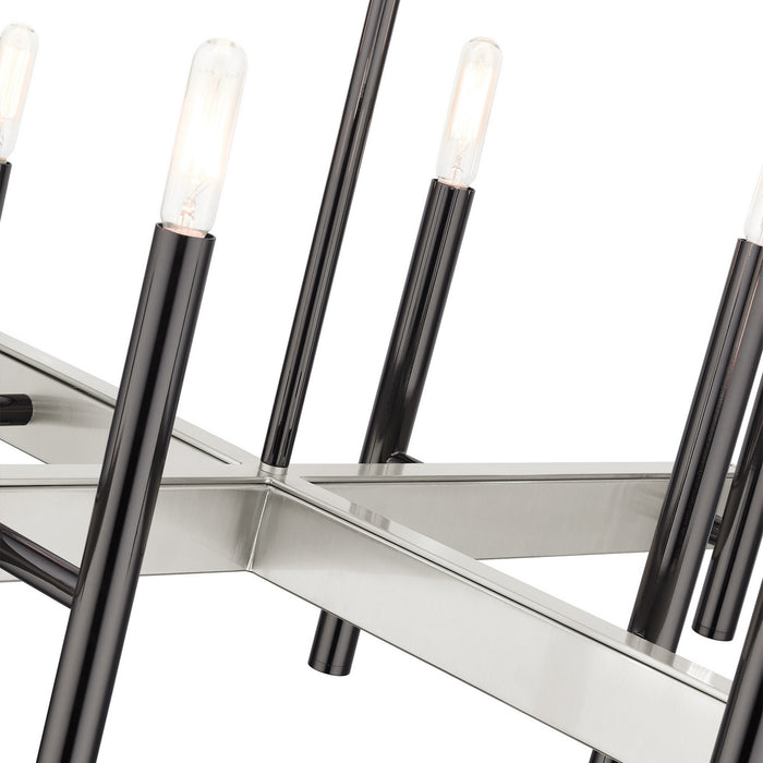 Eight Light Chandelier from the Denmark collection in Black Chrome finish