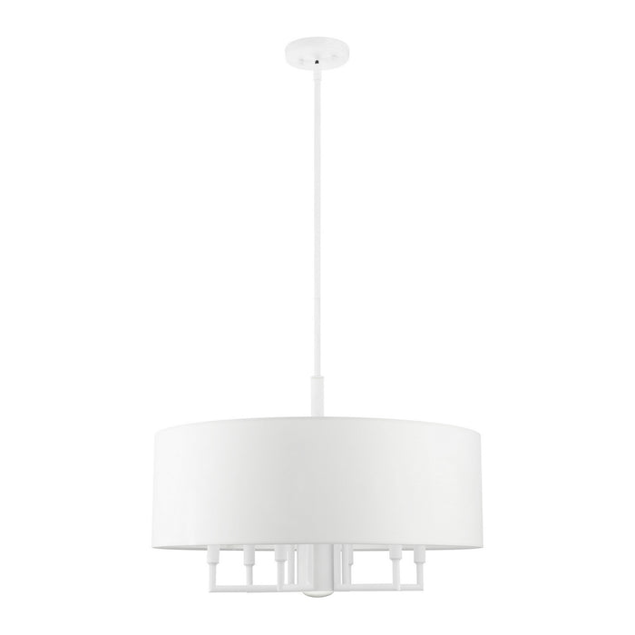 Seven Light Chandelier from the Meridian collection in White finish