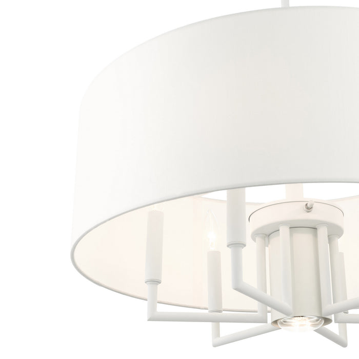 Seven Light Chandelier from the Meridian collection in White finish