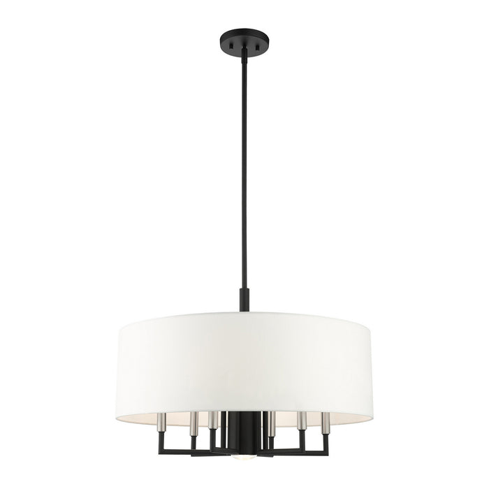 Seven Light Chandelier from the Meridian collection in Black finish