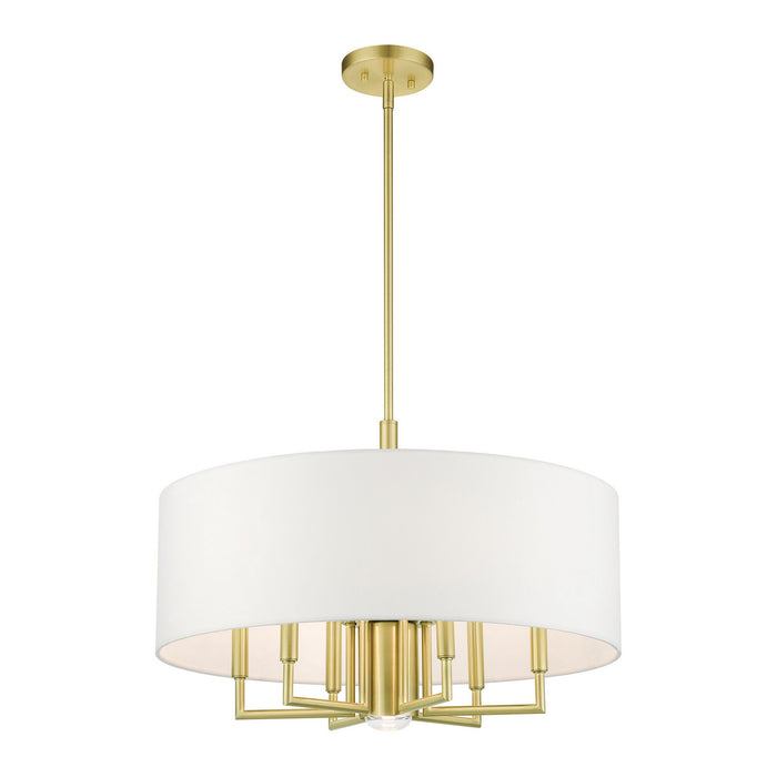 Seven Light Chandelier from the Meridian collection in Satin Brass finish