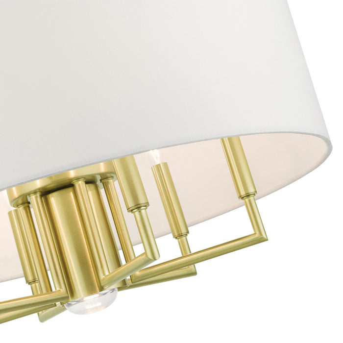Seven Light Chandelier from the Meridian collection in Satin Brass finish