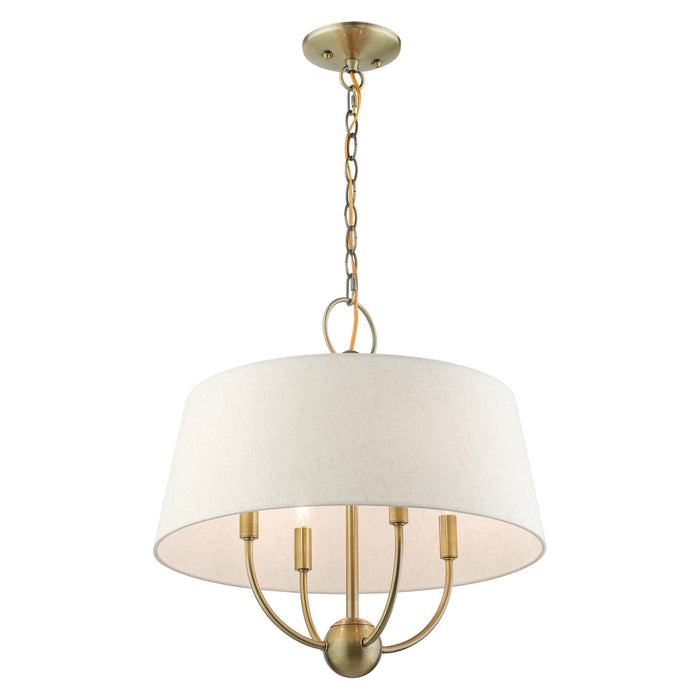Four Light Chandelier from the Cartwright collection in Antique Brass finish