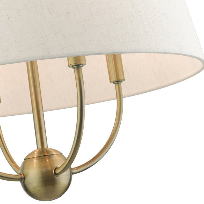 Four Light Chandelier from the Cartwright collection in Antique Brass finish