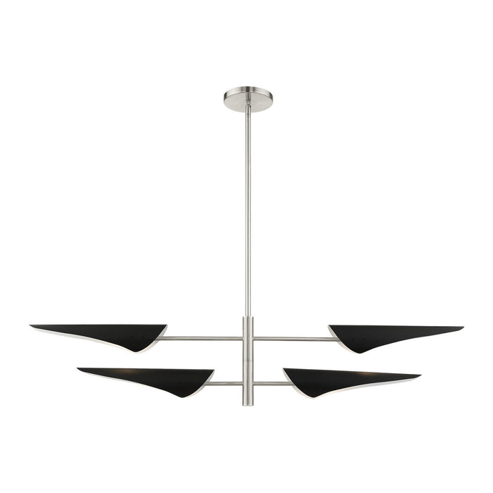 Four Light Chandelier from the Capistrano collection in Brushed Nickel finish