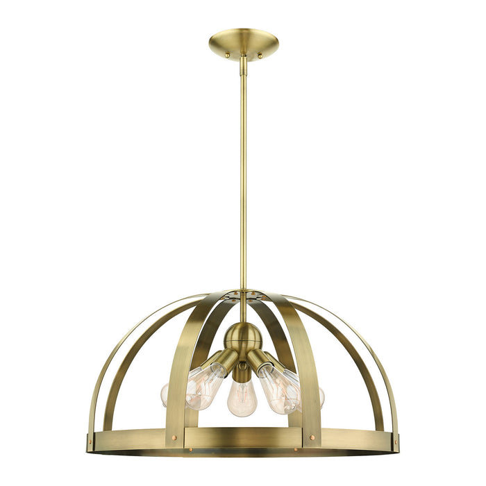 Five Light Chandelier from the Stoneridge collection in Antique Brass finish