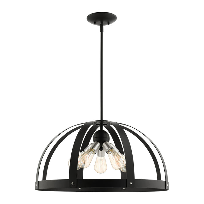 Five Light Chandelier from the Stoneridge collection in Textured Black finish
