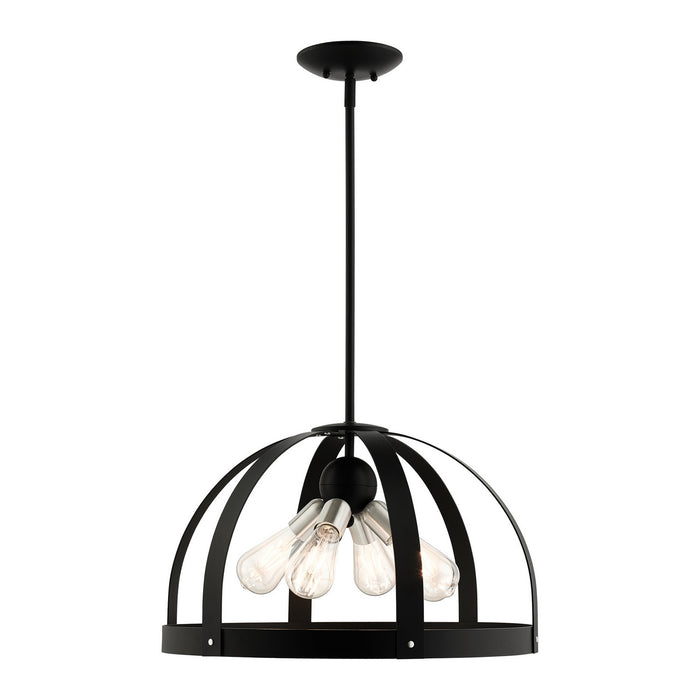 Four Light Chandelier from the Stoneridge collection in Textured Black finish