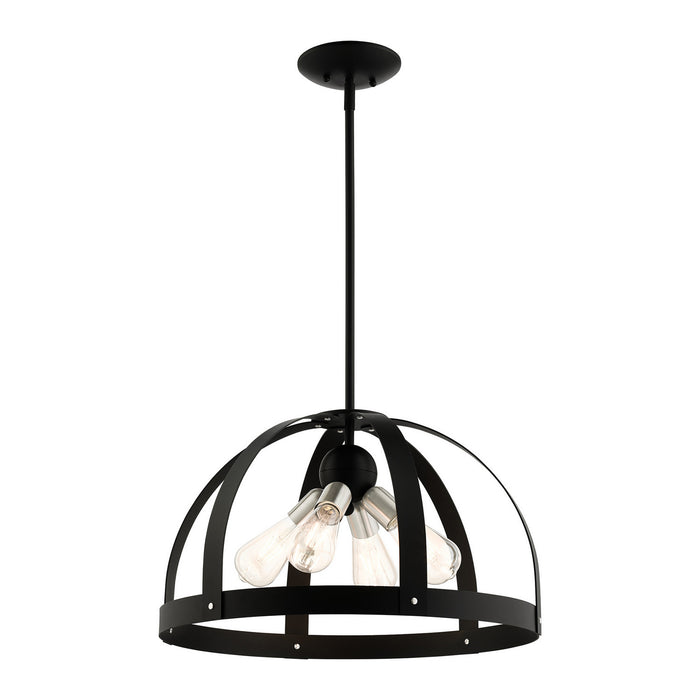 Four Light Chandelier from the Stoneridge collection in Textured Black finish