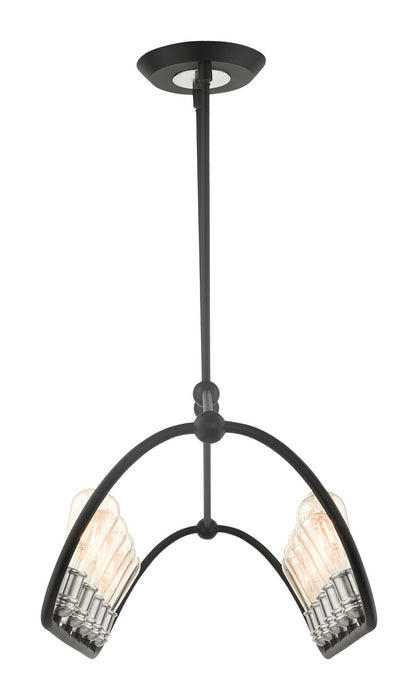 Ten Light Linear Chandelier from the Archer collection in Textured Black with Brushed Nickel finish