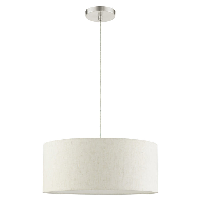 Three Light Pendant from the Meadow collection in Brushed Nickel finish