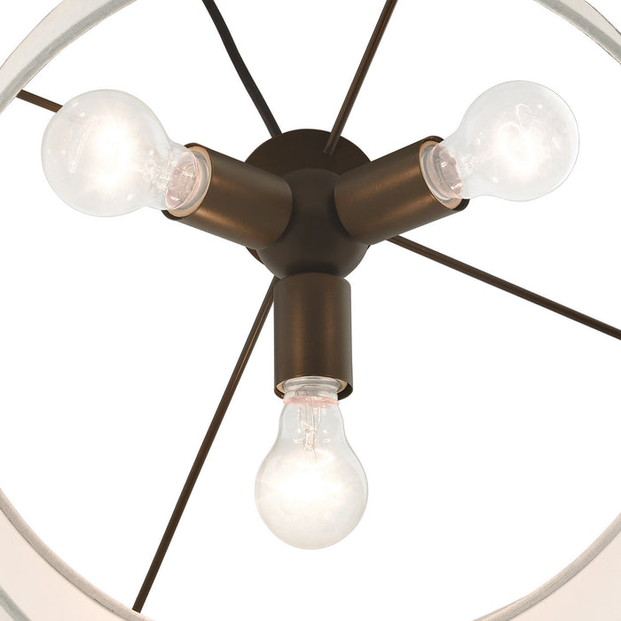 Three Light Pendant from the Meadow collection in English Bronze finish