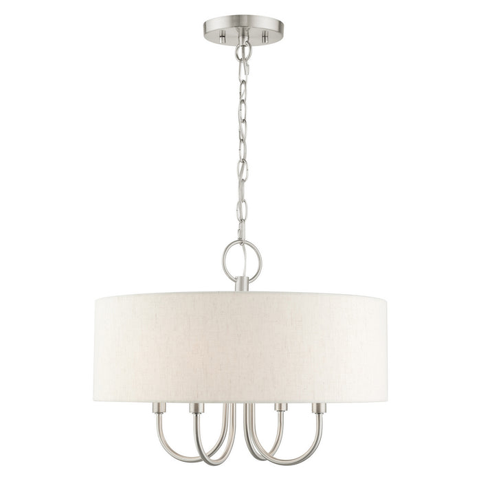 Four Light Chandelier from the Blossom collection in Brushed Nickel finish