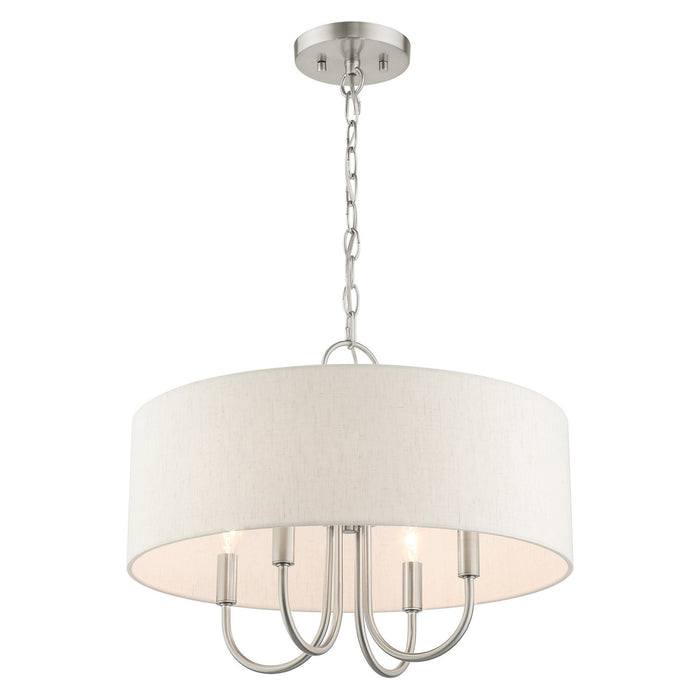Four Light Chandelier from the Blossom collection in Brushed Nickel finish
