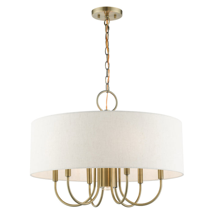 Seven Light Chandelier from the Blossom collection in Antique Brass finish
