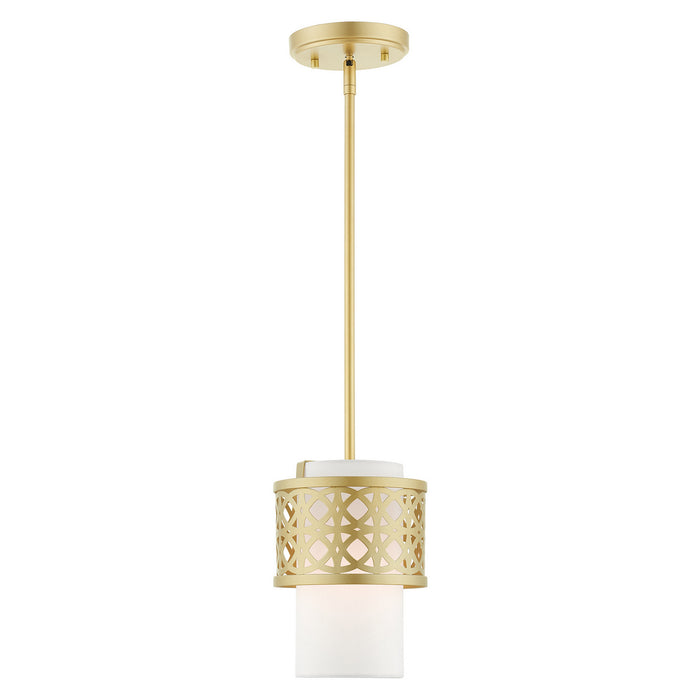 One Light Mini Pendant from the Calinda collection in Soft Gold finish